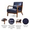 Set of 2 30.75"H Mid-Century Modern PU Leather Armchair Accent Chairs with Pillow